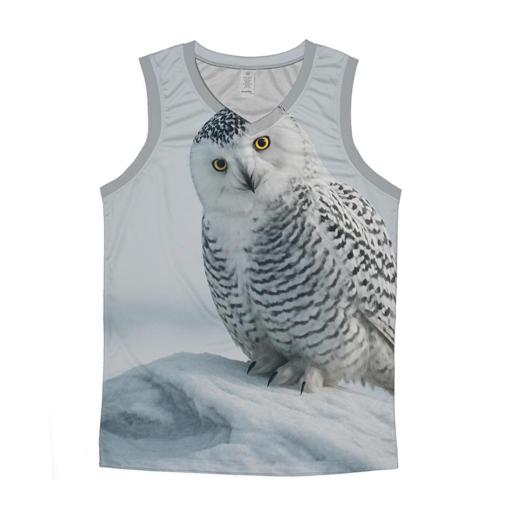 Frostline Listener Snowy Owl cotton sleeveless tops