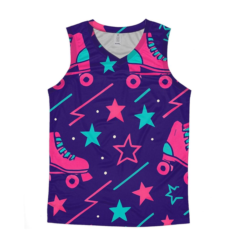 Roller Rink Laser Confetti cotton sleeveless tops
