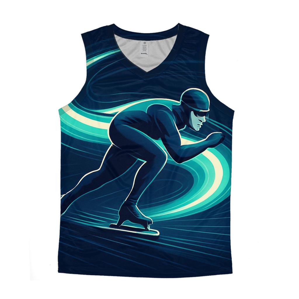Glacier Sprint Speed Skating Night Poster designer workout tanks