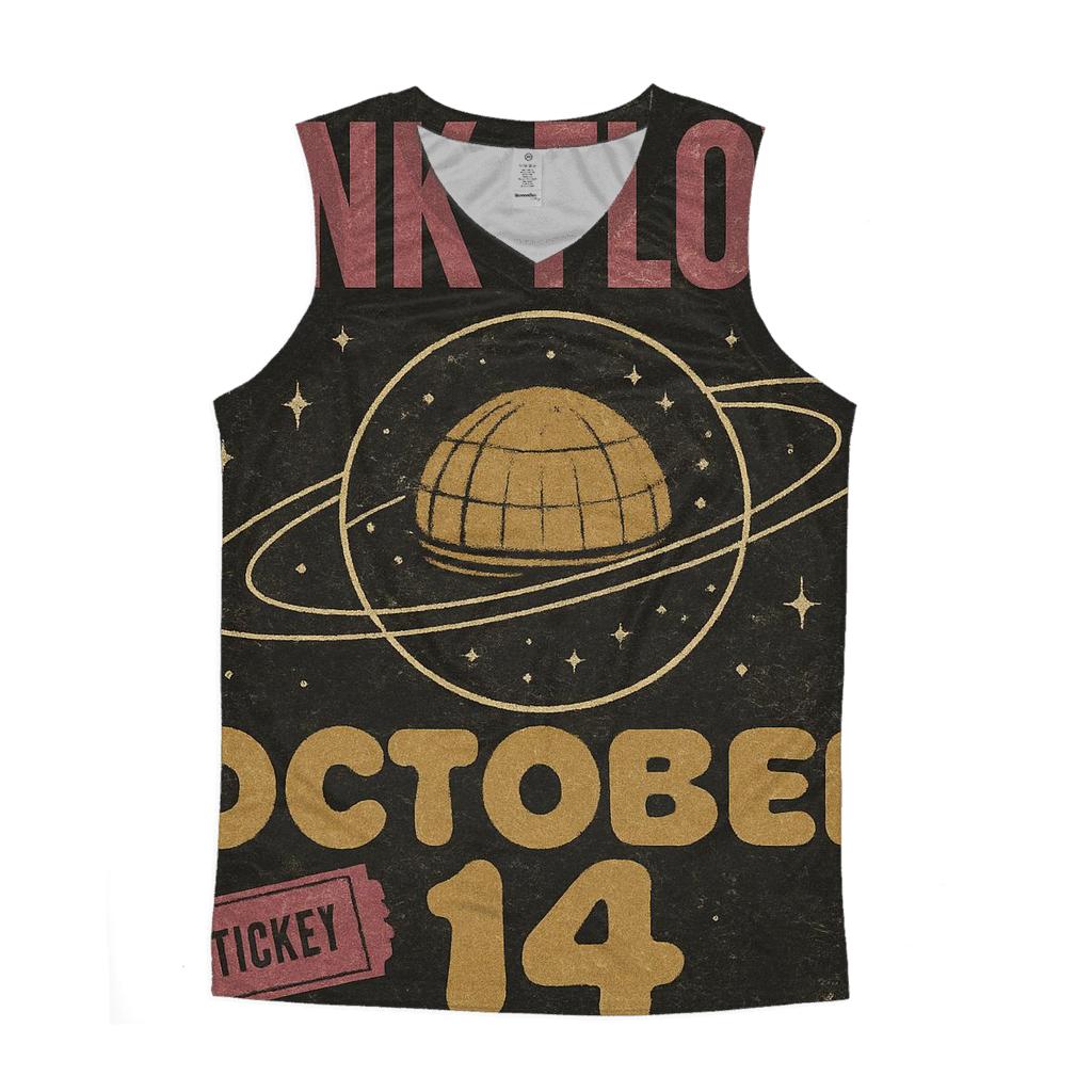 Faded Disco Planetarium Concert Poster trendy fitted tank tops