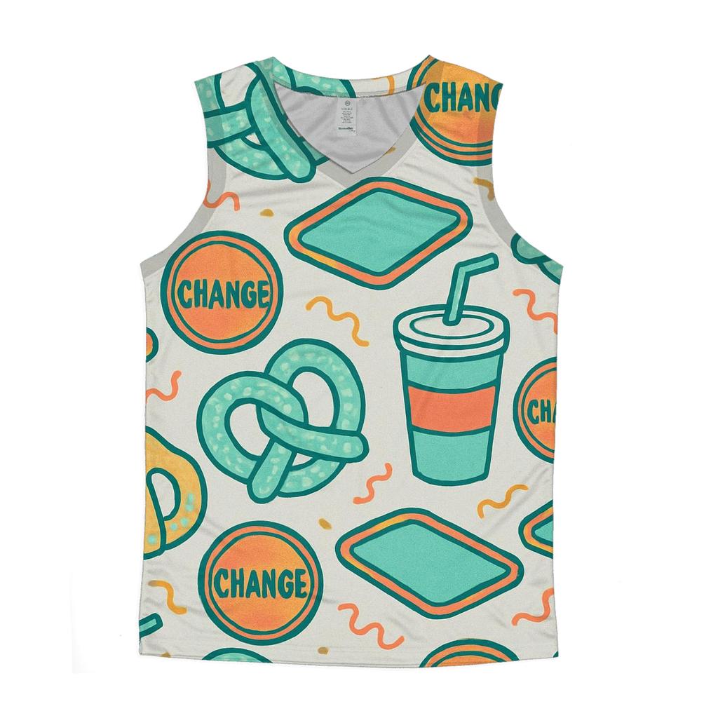 Mall Food Court Neon Pattern stylish racerback tanks