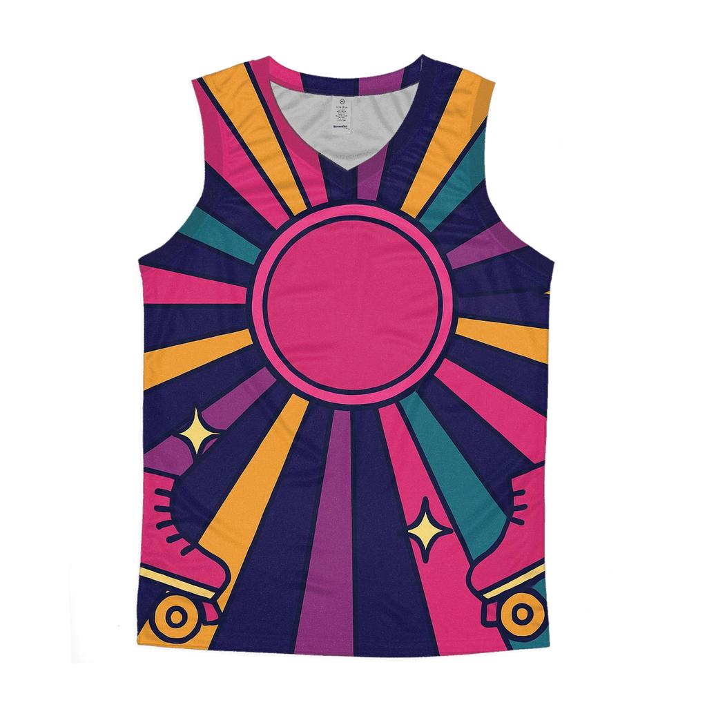 Roller Rink Neon Starburst casual summer tank tops