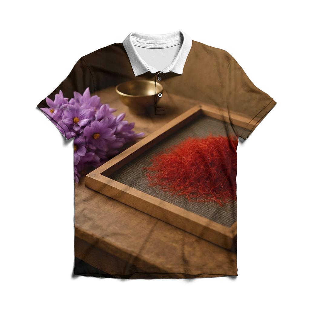Saffron Crocus Stigmas On A Drying Screen In Kashmir stylish collar polo tees