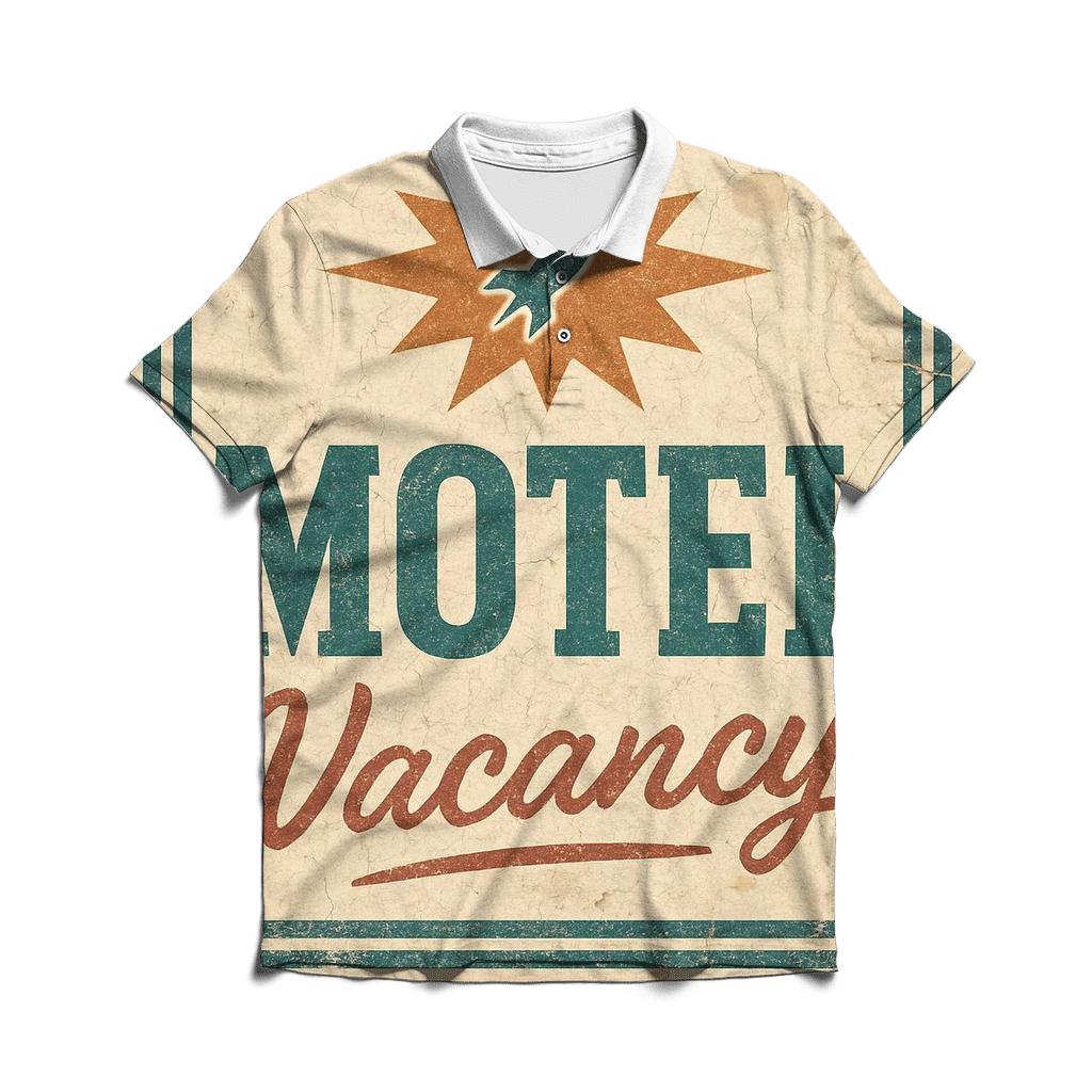 Weathered Space Age Roadside Motel Sign classic pique polos