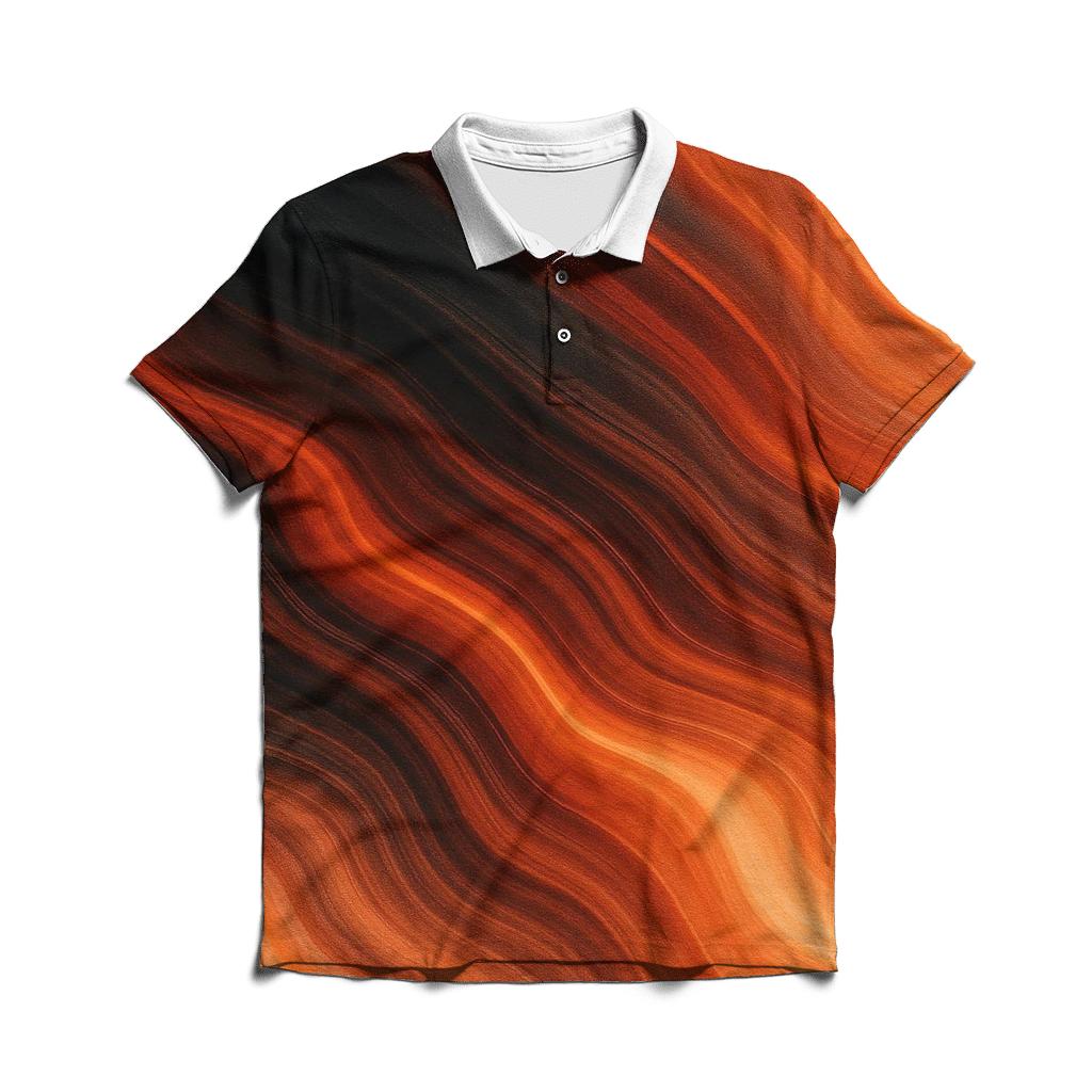 Molten Marble Drift embroidered polo tops
