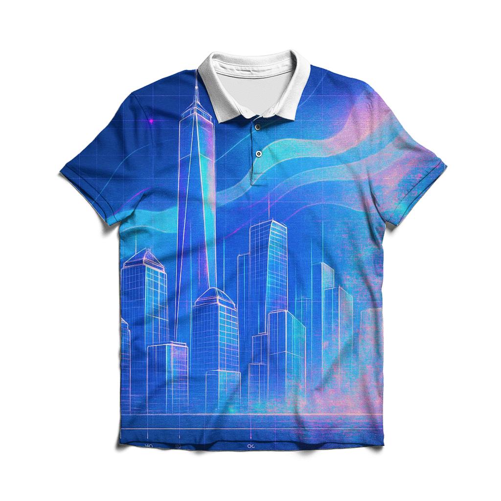Prismatic City Blueprint Mirage casual sports polo shirts