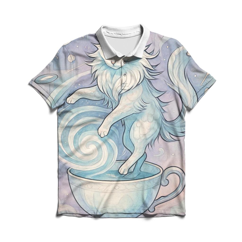 Teacup Tempest Mystic Cat casual sports polo shirts