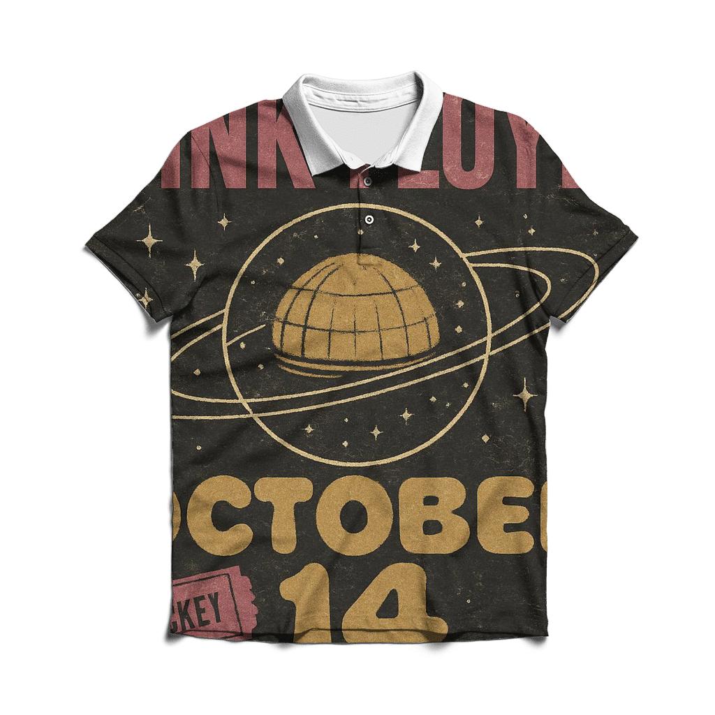 Faded Disco Planetarium Concert Poster designer slim fit polos