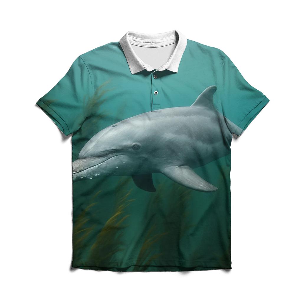 Kelp Corridor Pursuit Bottlenose Dolphin stylish collar polo tees