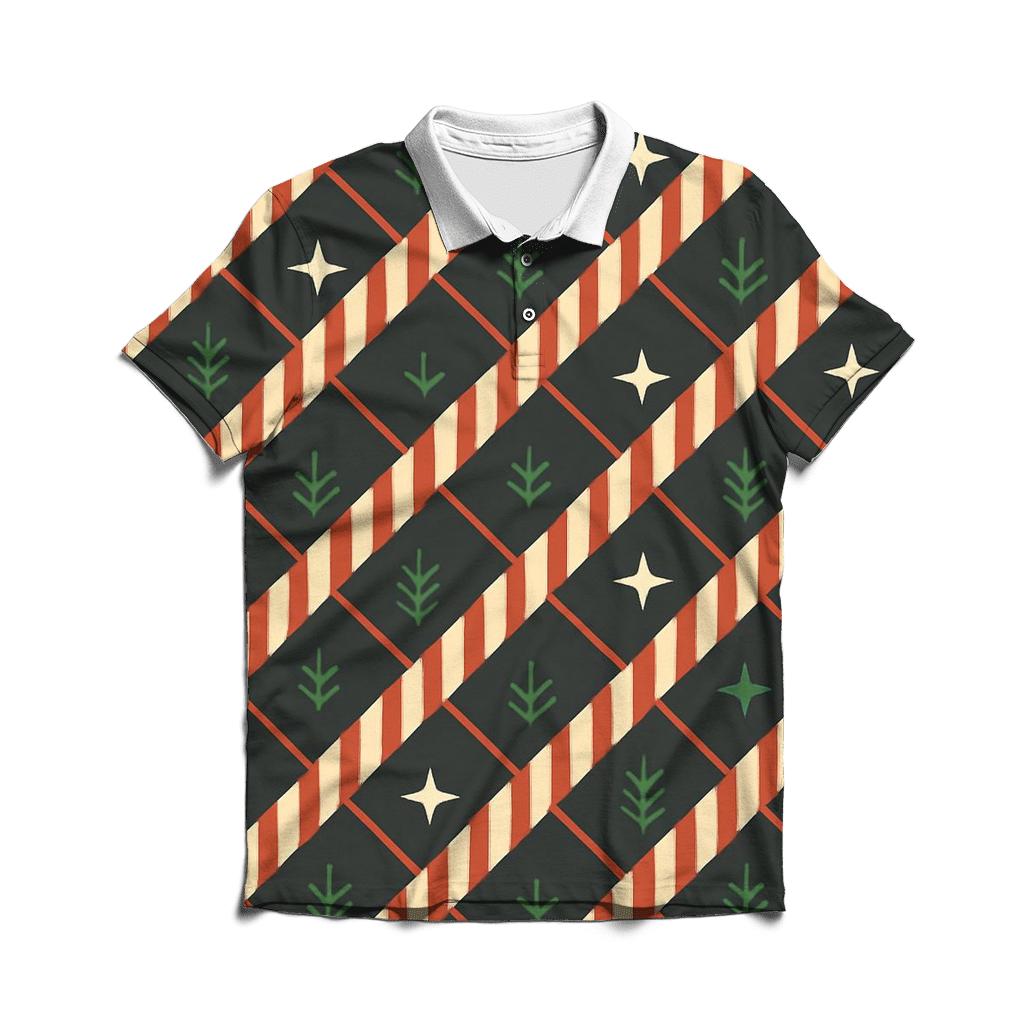 Candy Cane Constellation Lattice designer slim fit polos