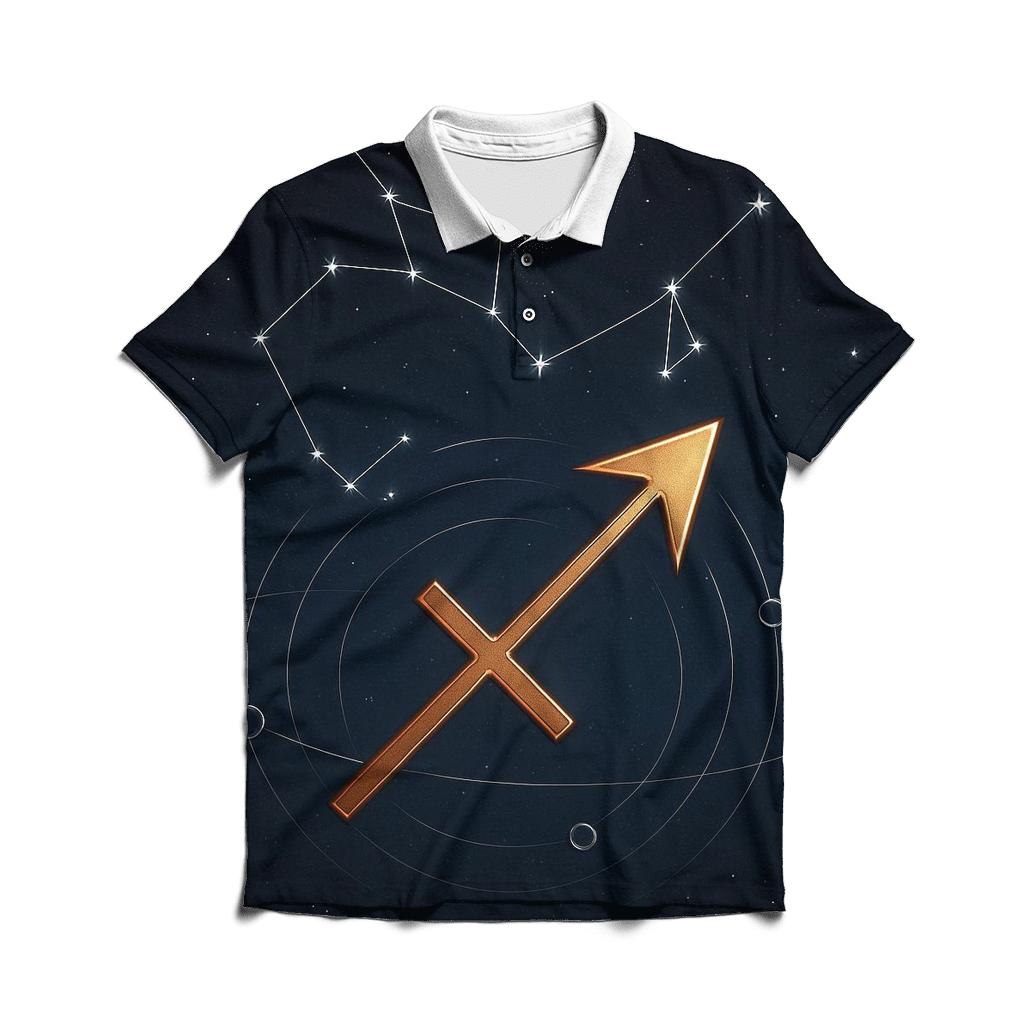 Sagittarius Teapot Asterism Archer Star Map embroidered polo tops