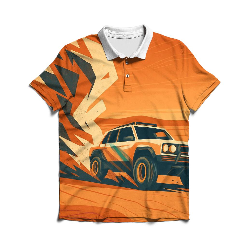Desert Rally Off Road Dust Geometry casual sports polo shirts