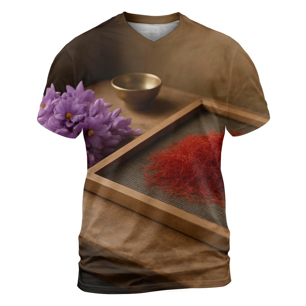 Saffron Crocus Stigmas On A Drying Screen In Kashmir statement graphic shirts