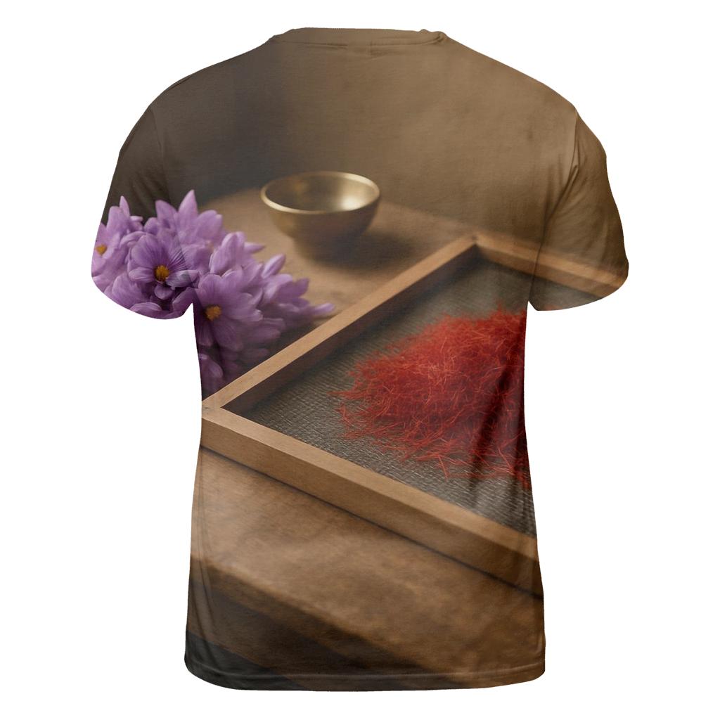 Saffron Crocus Stigmas On A Drying Screen In Kashmir statement graphic shirts