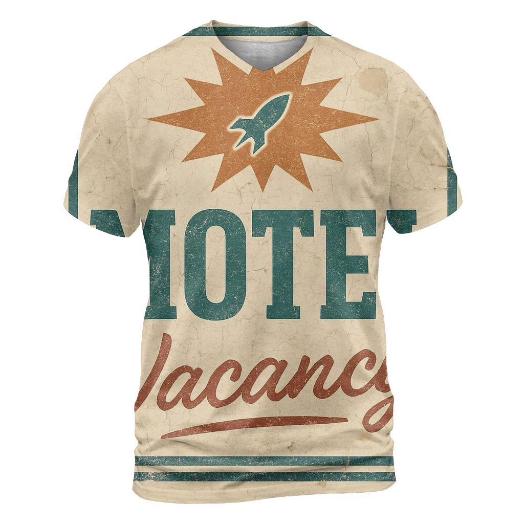 Weathered Space Age Roadside Motel Sign custom all-over print shirts