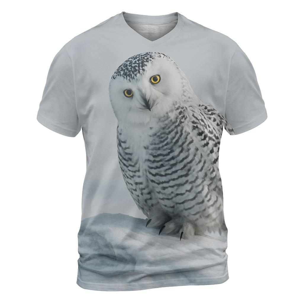 Frostline Listener Snowy Owl statement graphic shirts