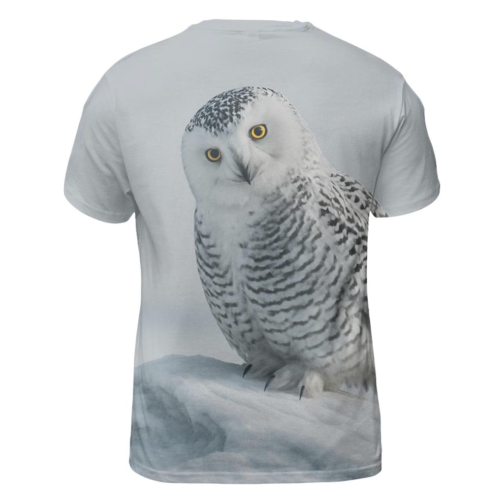 Frostline Listener Snowy Owl statement graphic shirts