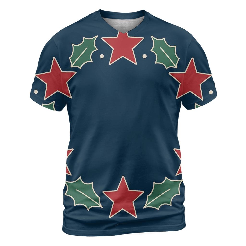 Aurora Star Wreath Of Holly designer pattern shirts