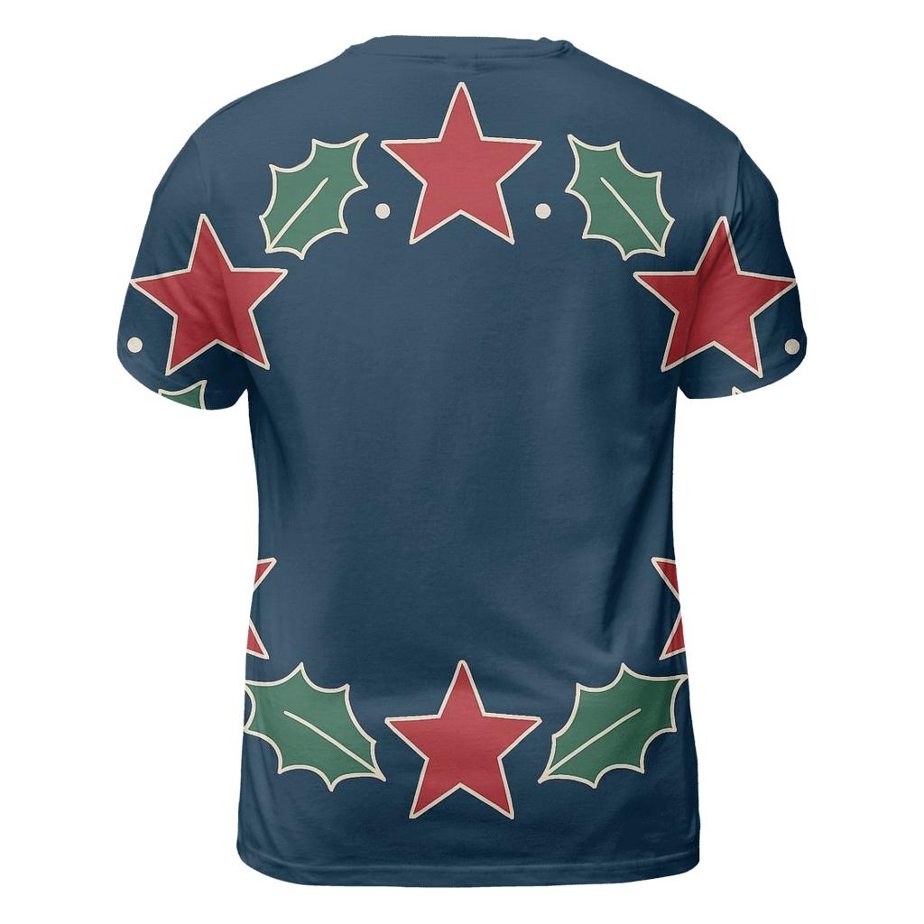 Aurora Star Wreath Of Holly designer pattern shirts