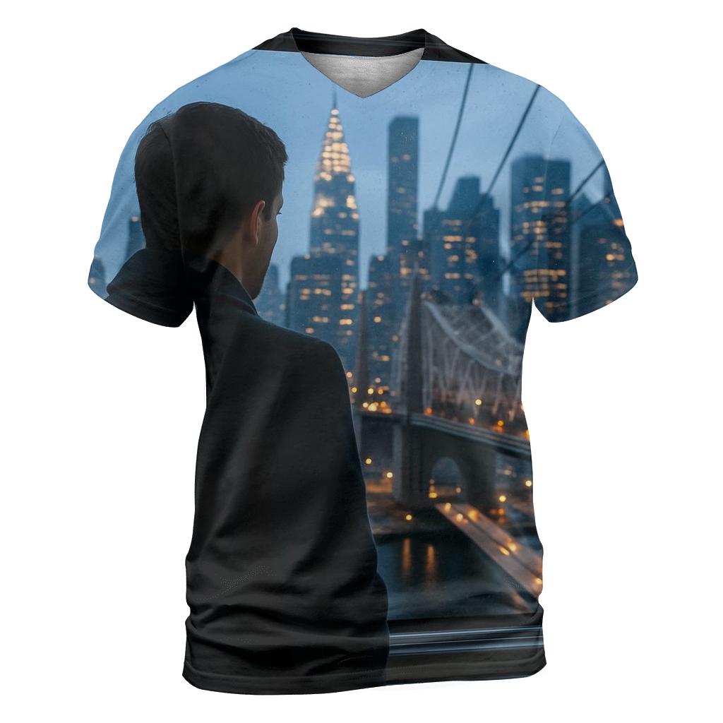 Roosevelt Island Tram Blue Hour Over Midtown trendy printed shirt styles