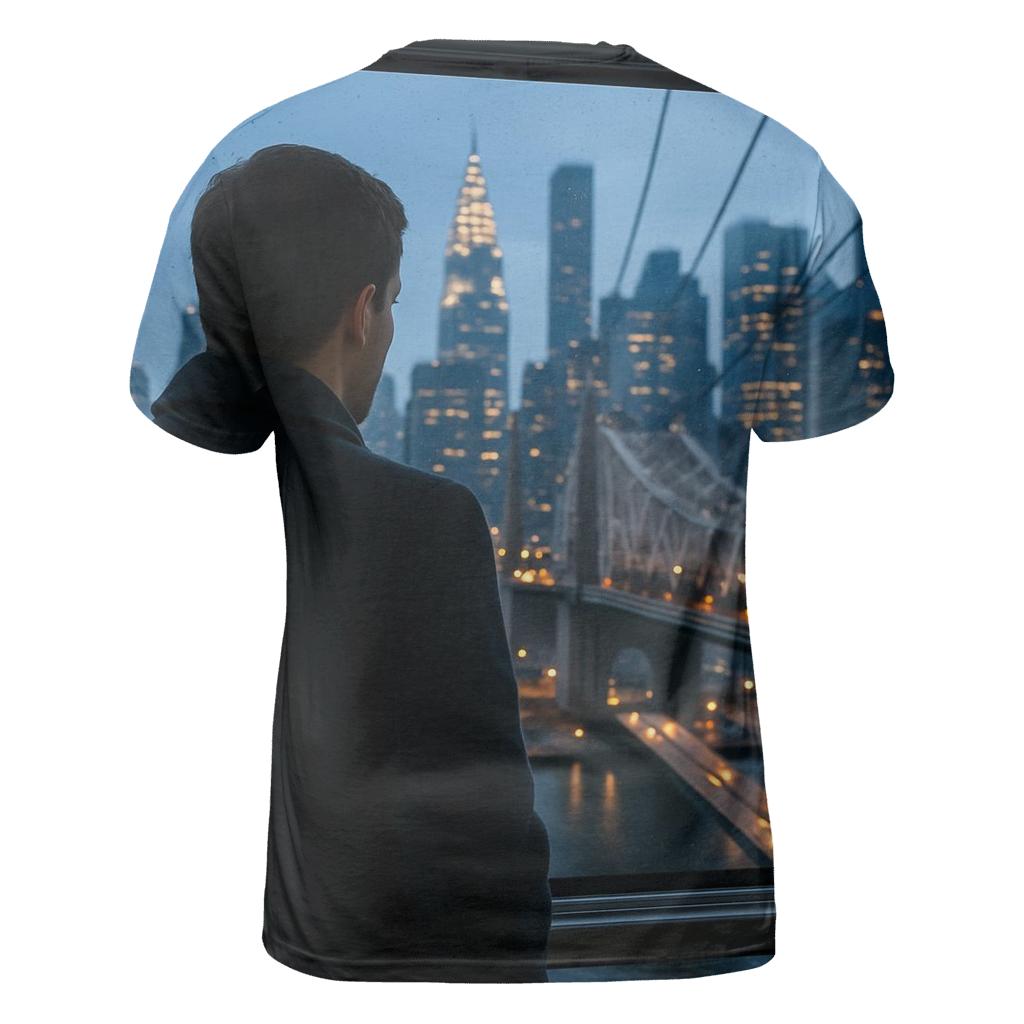 Roosevelt Island Tram Blue Hour Over Midtown trendy printed shirt styles