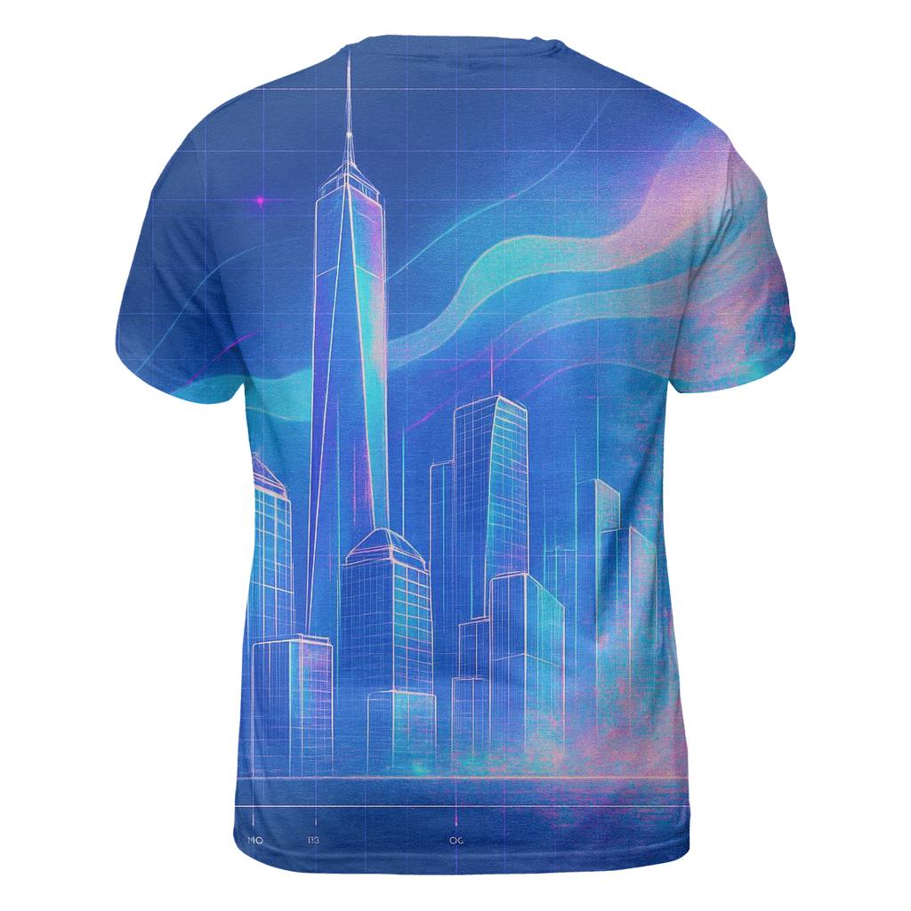 Prismatic City Blueprint Mirage statement graphic shirts