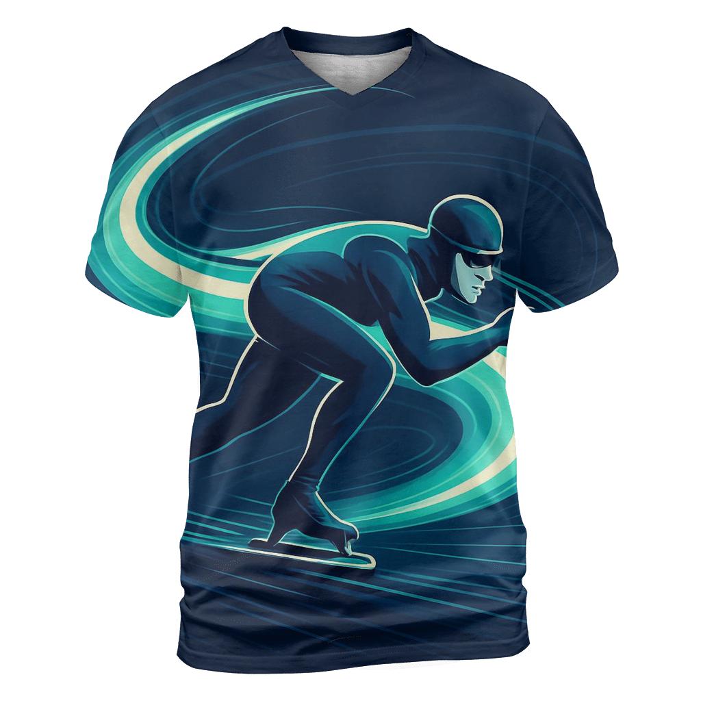 Glacier Sprint Speed Skating Night Poster designer pattern shirts