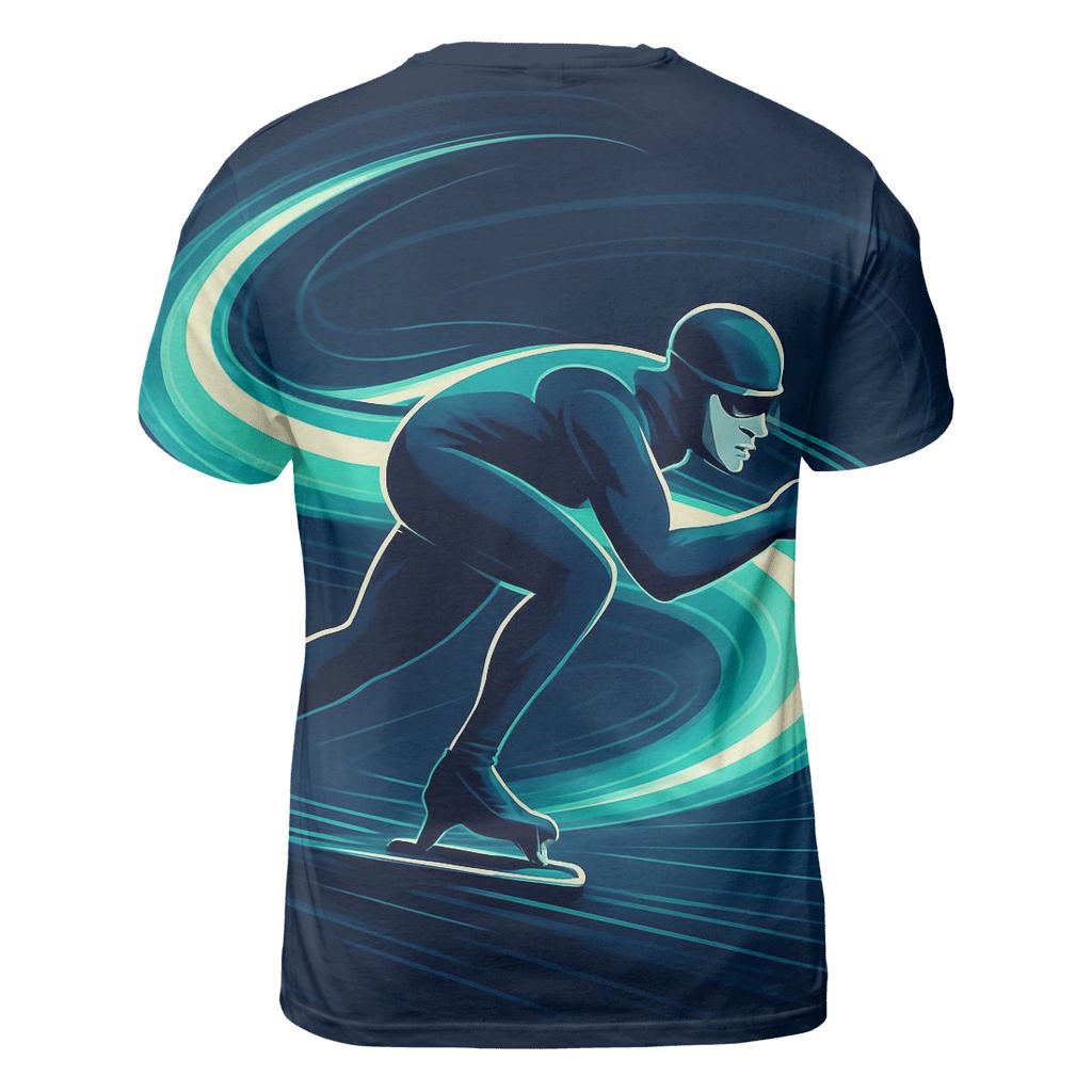 Glacier Sprint Speed Skating Night Poster designer pattern shirts