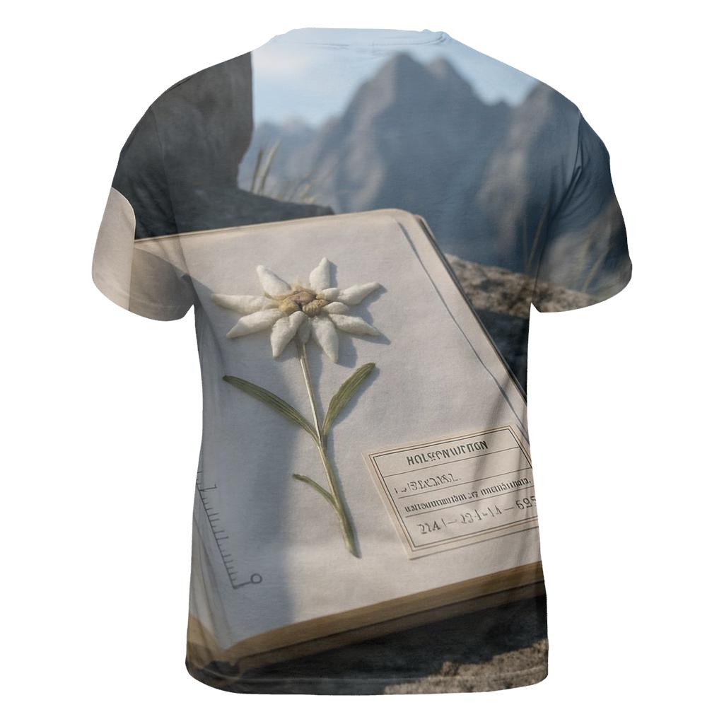 Alpine Edelweiss Pressed In A Field Herbarium Notebook artistic all-over print tops