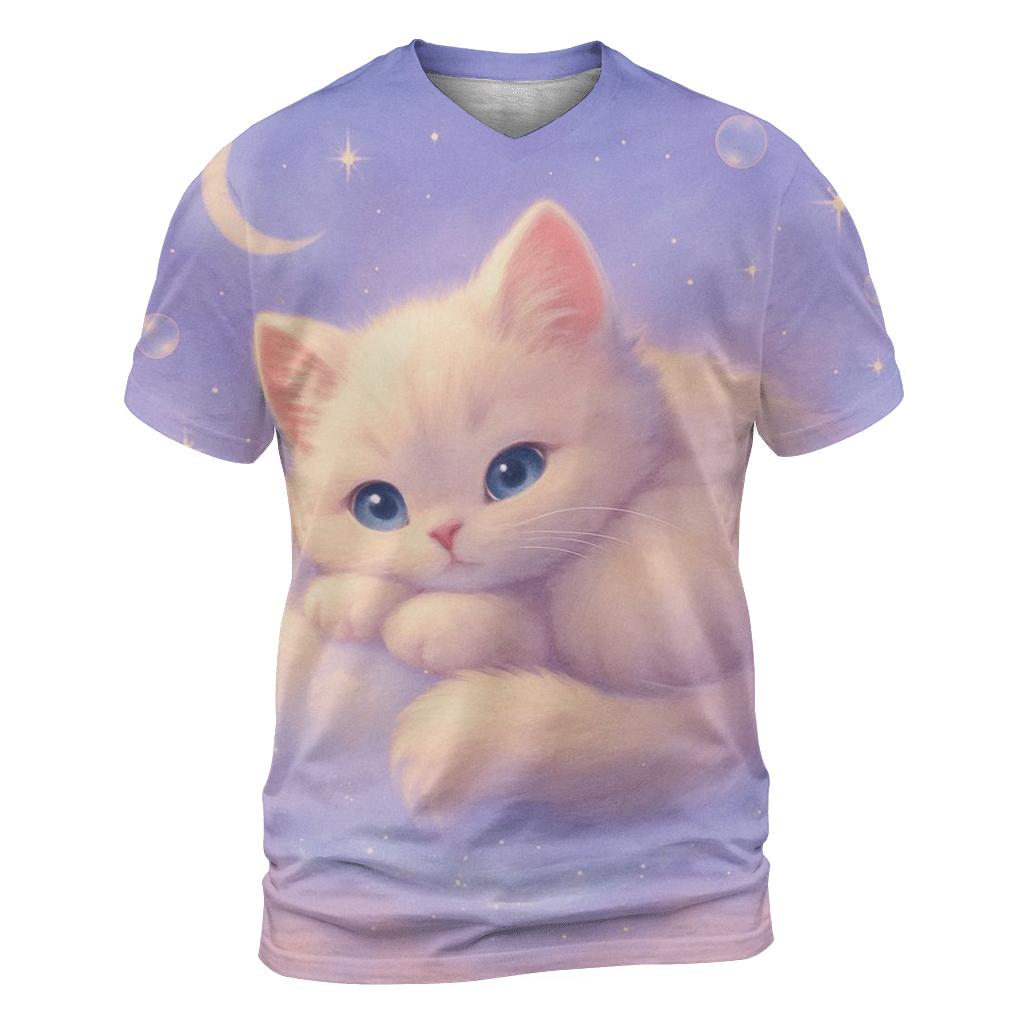 Moonlit Marshmallow Cloud Kitten custom all-over print shirts
