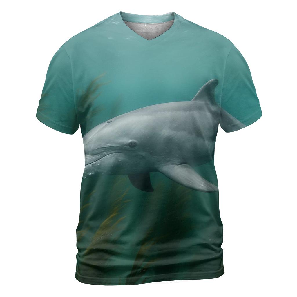 Kelp Corridor Pursuit Bottlenose Dolphin vibrant all-over design tees