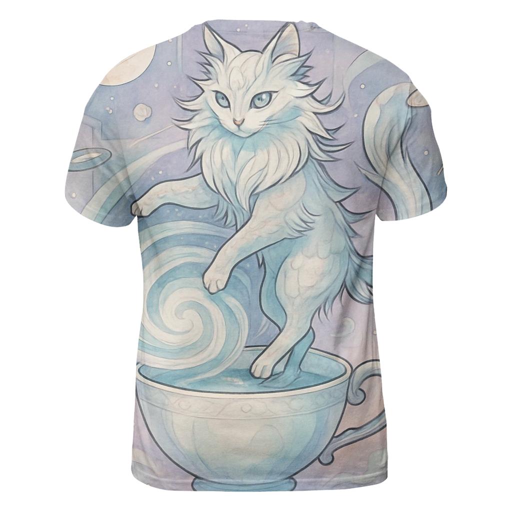 Teacup Tempest Mystic Cat artistic all-over print tops
