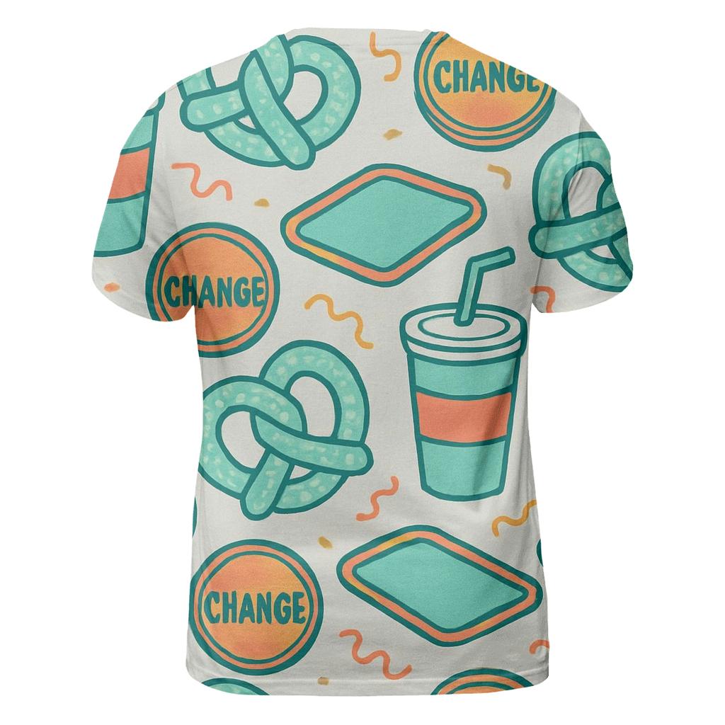 Mall Food Court Neon Pattern trendy printed shirt styles