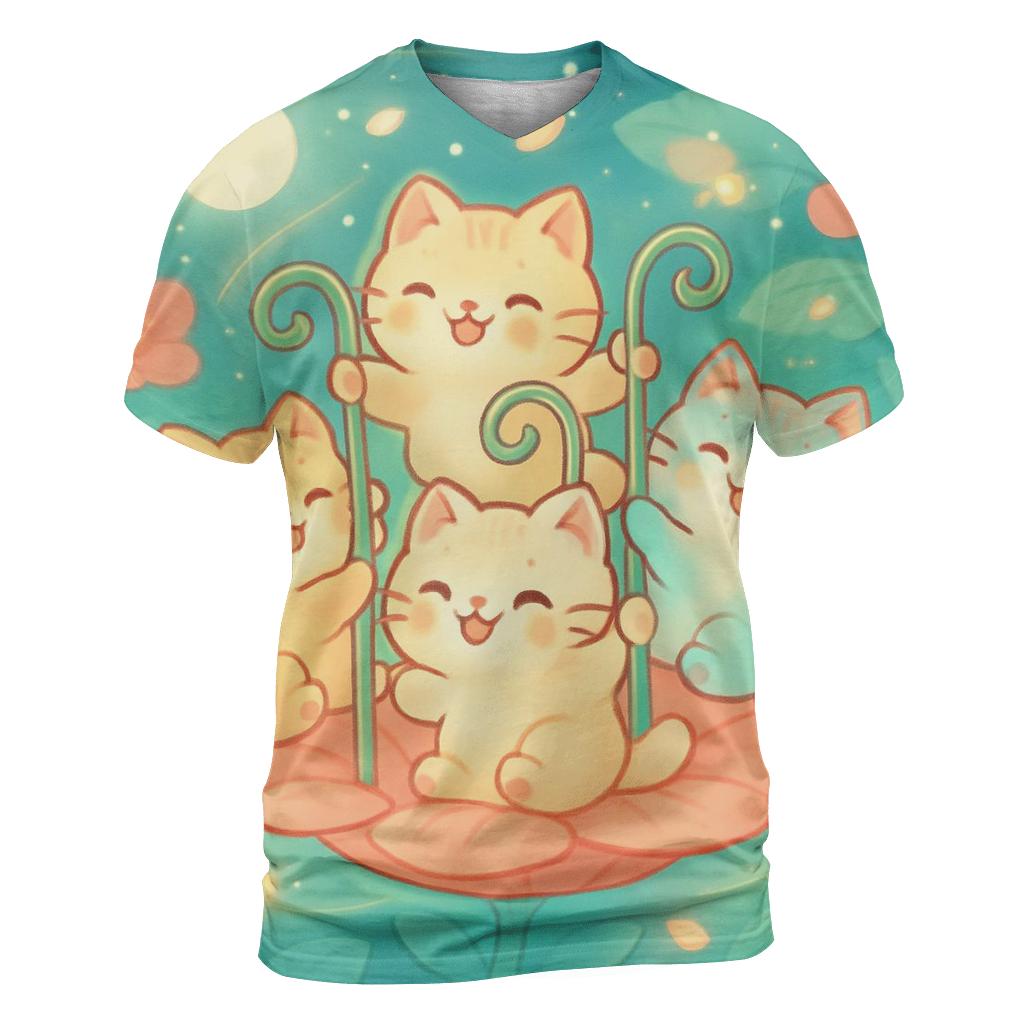 Firefly Garden Carousel Kittens artistic all-over print tops