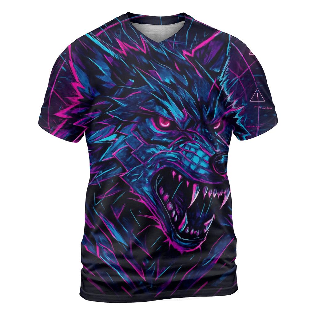 Neon Faultline Alpha Wolf trendy printed shirt styles