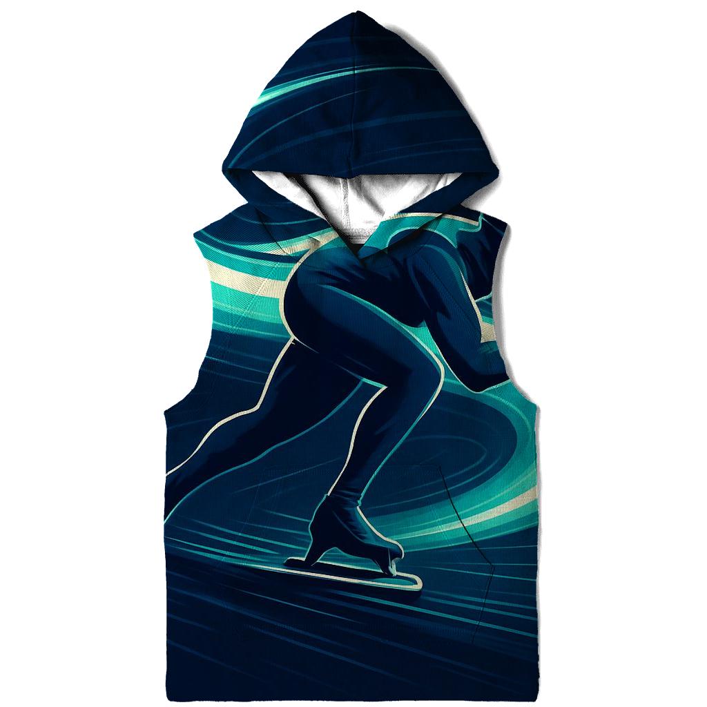 Glacier Sprint Speed Skating Night Poster printed hoodies