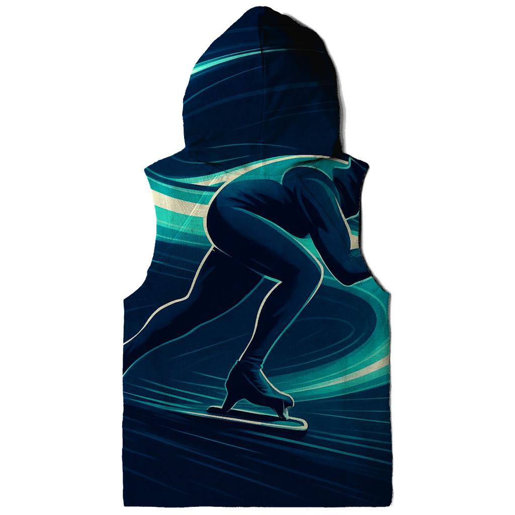 Glacier Sprint Speed Skating Night Poster printed hoodies