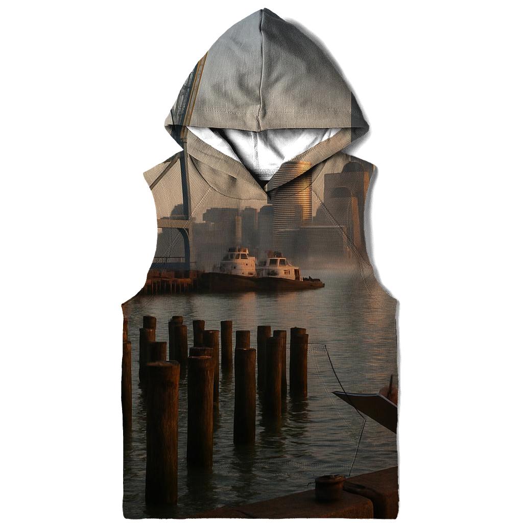Red Hook Dawn With Working Waterfront And Lower Manhattan pullover hoodies