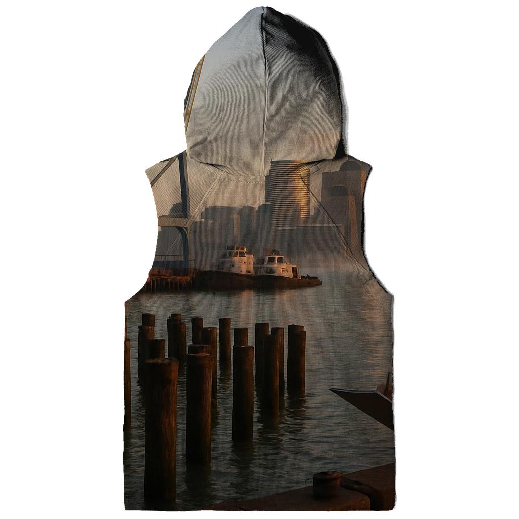 Red Hook Dawn With Working Waterfront And Lower Manhattan pullover hoodies