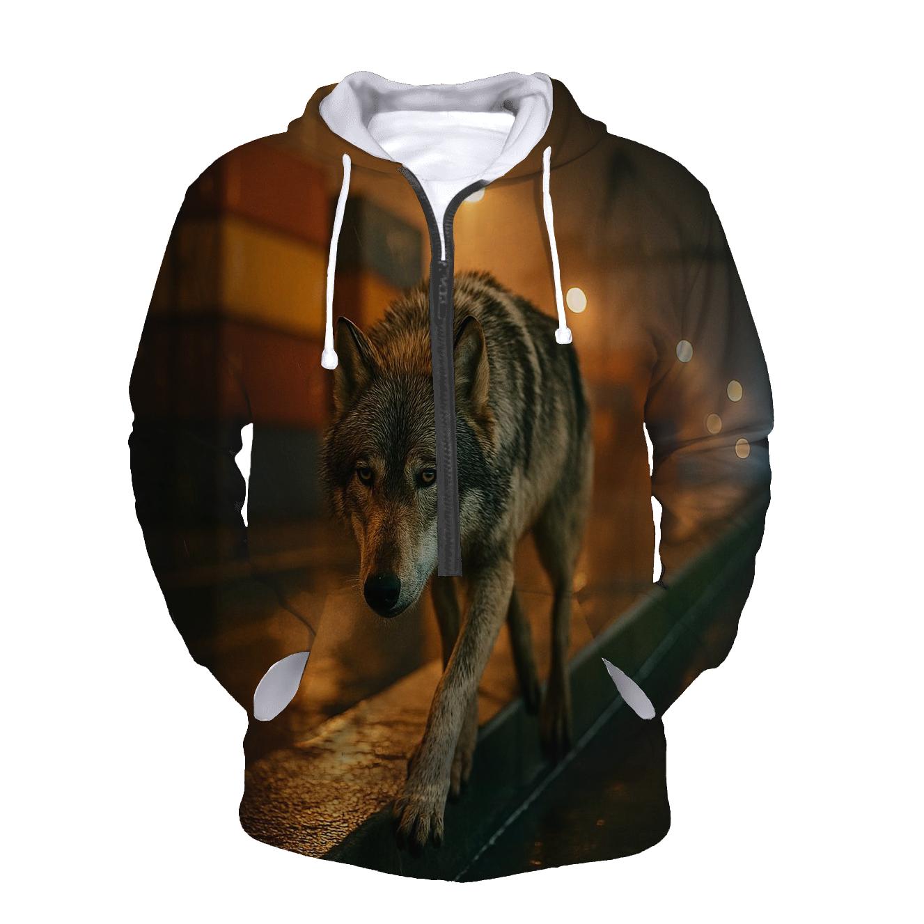 Harbor Breakwater Wolf Under Sodium Lights designer hoodies