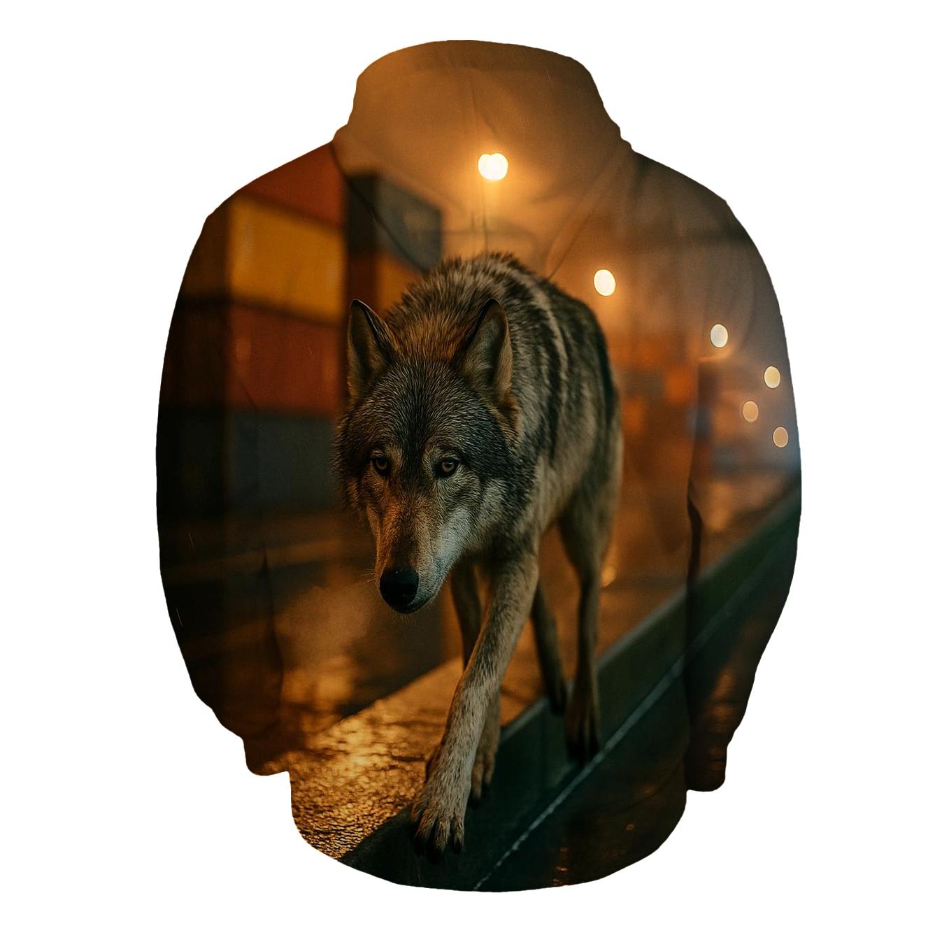 Harbor Breakwater Wolf Under Sodium Lights designer hoodies