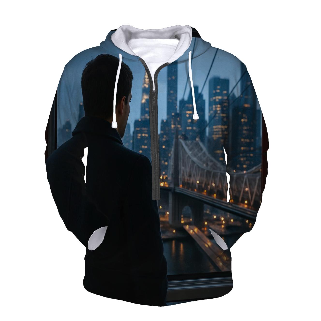 Roosevelt Island Tram Blue Hour Over Midtown lightweight hoodies