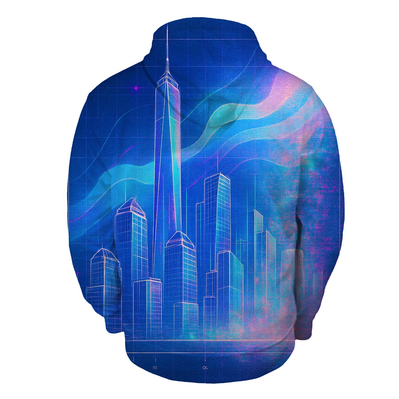 Prismatic City Blueprint Mirage heavyweight hoodies