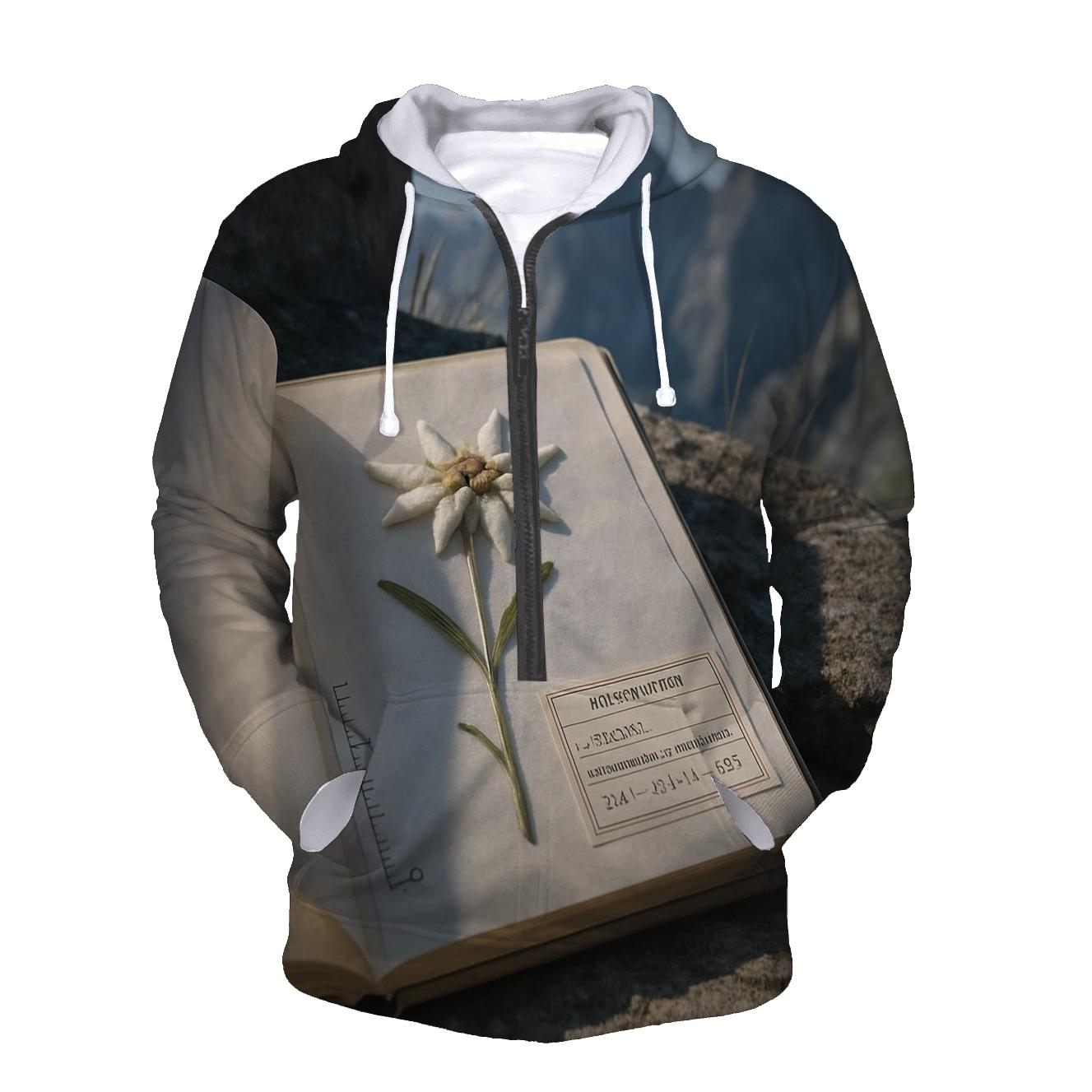 Alpine Edelweiss Pressed In A Field Herbarium Notebook premium hoodies