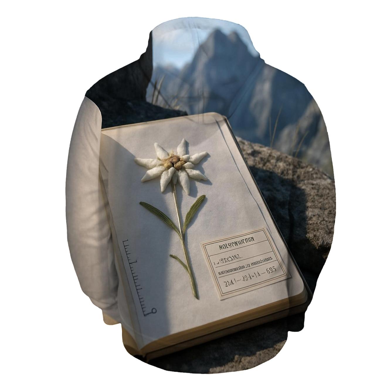 Alpine Edelweiss Pressed In A Field Herbarium Notebook premium hoodies