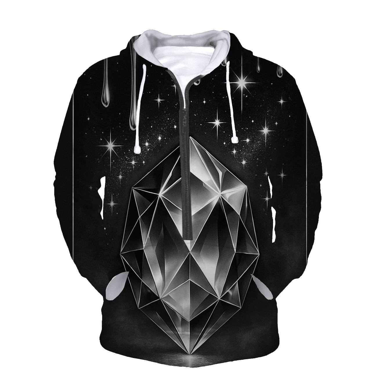 Obsidian Prism Drip Vault zip-up hoodies