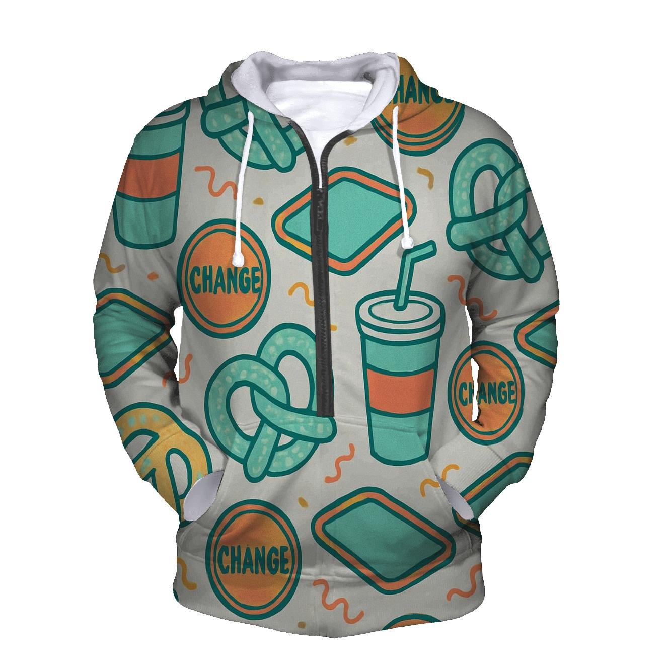 Mall Food Court Neon Pattern premium hoodies