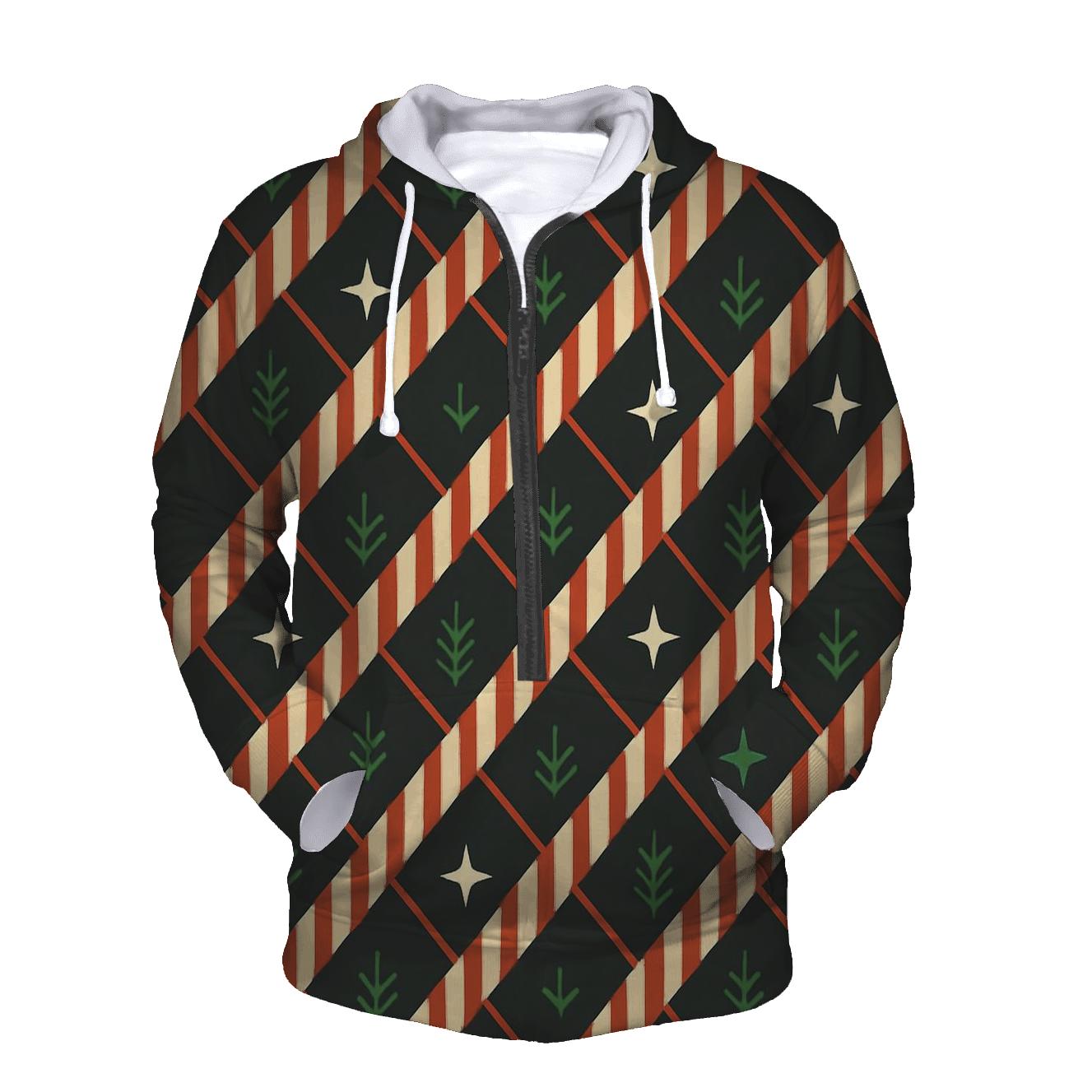 Candy Cane Constellation Lattice embroidered hoodies