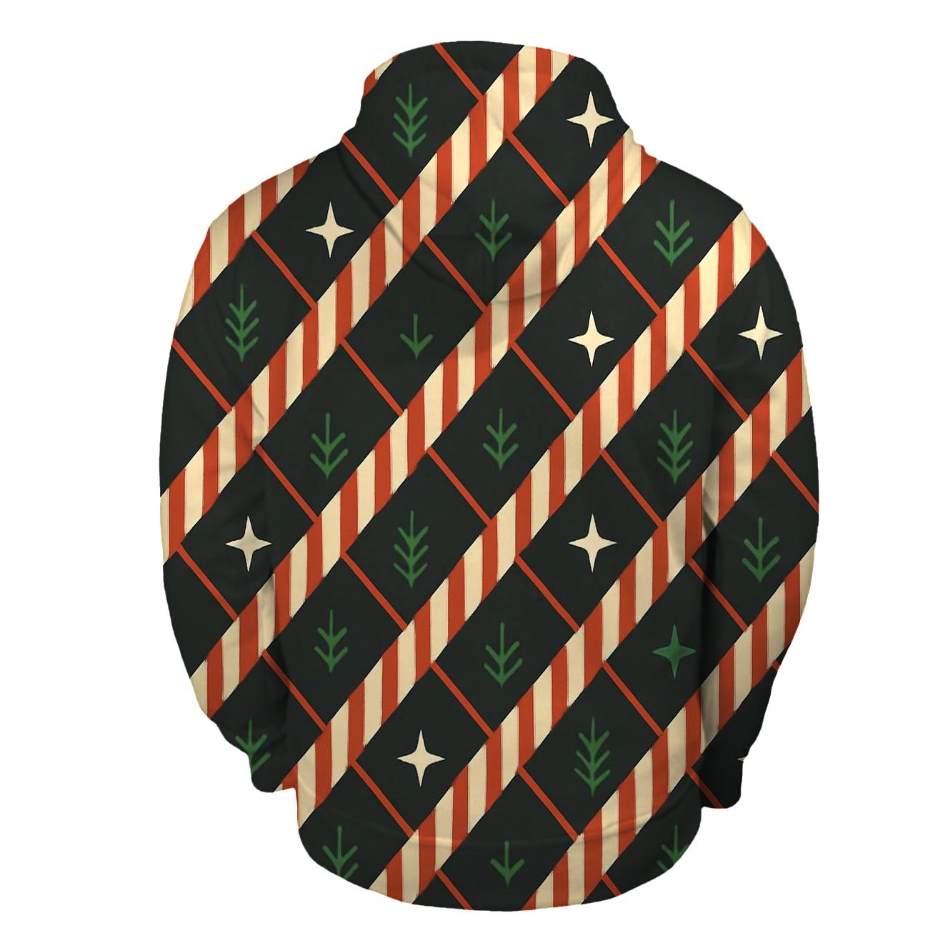Candy Cane Constellation Lattice embroidered hoodies