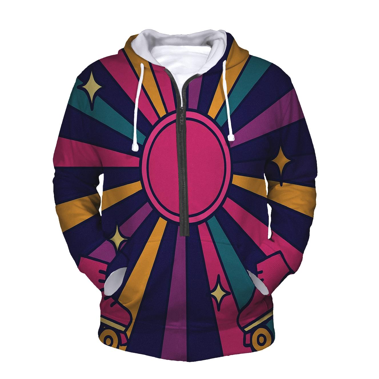 Roller Rink Neon Starburst heavyweight hoodies